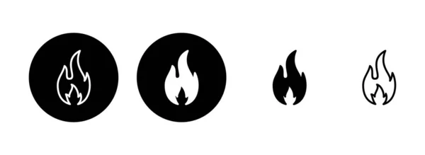 Illustration Jeu Icônes Signe Symbole Feu — Image vectorielle