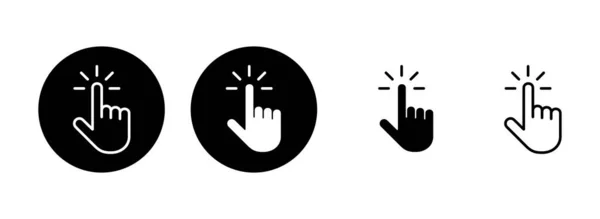Ilustração Conjunto Ícones Cursor Mão Sinal Cursor Símbolo Mão Clik — Vetor de Stock