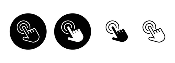 Illustration Handklick Auf Das Symbol Gesetzt Zeiger Und Symbol Hand — Stockvektor