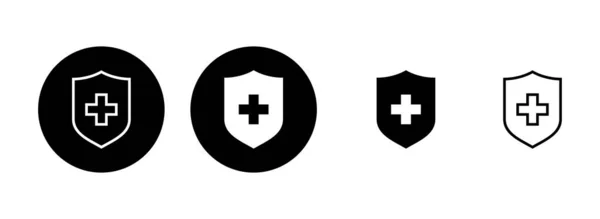 Ikona Ubezpieczenia Zdrowotnego Zestaw Ilustracji Znak Symbol Dokumentu Ubezpieczenia — Wektor stockowy