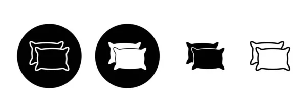 Pillow Icon Set Illustration Pillow Sign Symbol Comfortable Fluffy Pillow — Stock Vector