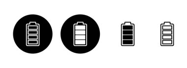Batarya simgesi çizimi. Pil şarj işareti ve sembol. pil şarj seviyesi
