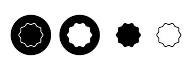 Rozet simgesi çizimi. Ödül ikon vektörü. İşaret ve simgelere ulaş