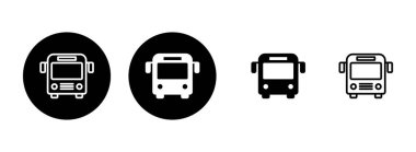 Otobüs simgesi çizimi. Otobüs tabelası ve sembol. taşıma sembolü