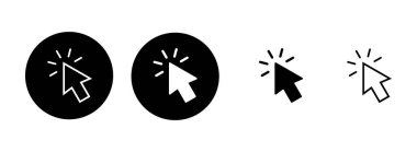 Simge çizimine tıklayın. İşaretli ok işareti ve sembol. imleç simgesi