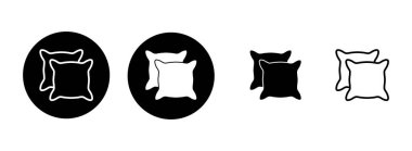 Yastık simgesi çizimi. Yastık işareti ve sembol. Rahat yumuşacık yastık.