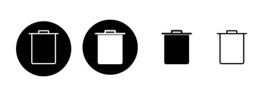 Çöp simgesi çizimi. Çöp kutusu simgesi. İşareti ve sembolü sil.