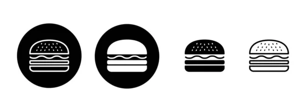 Illustration Jeu Icônes Burger Burger Signe Symbole Hamburger — Image vectorielle