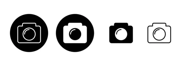 カメラアイコンセットイラスト 写真カメラのサインとシンボル 写真のアイコン — ストックベクタ