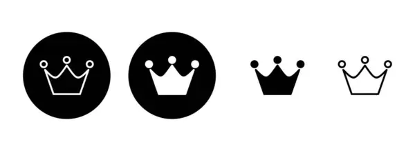 Crown Ikon Sæt Illustration Krone Tegn Symbol – Stock-vektor