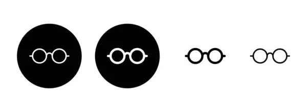 Bicchieri Icona Set Illustrazione Segno Simbolo Degli Occhiali — Vettoriale Stock