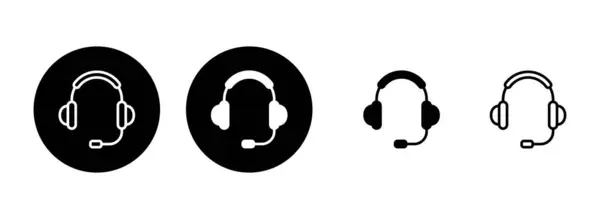 Headphone Icon Set Illustration Headphone Sign Symbol — Stock Vector