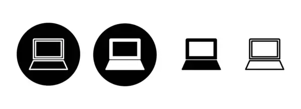 笔记本电脑图标集插图 计算机符号和符号 — 图库矢量图片