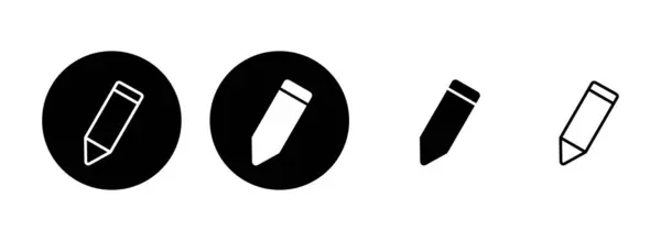 Ілюстрація Набору Піктограм Олівця Знак Ручки Символ Вектор Піктограми Редагування — стоковий вектор