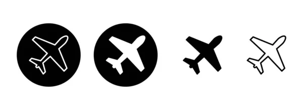 Ikona Roviny Nastavena Ilustraci Značka Symbol Letadla Symbol Letecké Dopravy — Stockový vektor