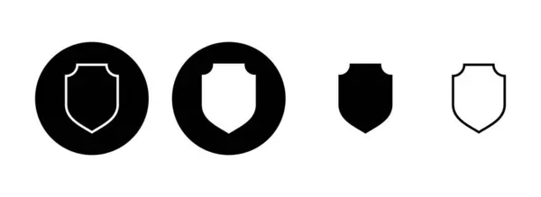 Illustrazione Set Icona Scudo Icona Protezione Segno Simbolo Sicurezza — Vettoriale Stock