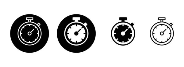 Stoppuhr Icon Set Illustration Zeitschaltzeichen Und Symbol Countdown Symbol Zeitspanne — Stockvektor