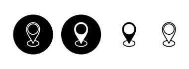 Adres simgesi çizimi. Ev işareti ve sembol. nokta