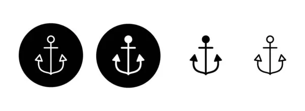 Ilustracja Zestawu Ikon Kotwicy Znak Kotwicy Symbol Ikona Kotwicy Morskiej — Wektor stockowy
