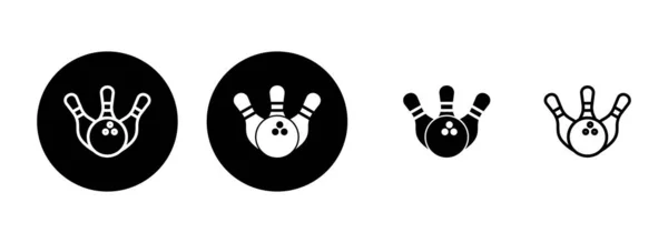 Bowling Icon Set Illustration Bowling Ball Pin Sign Symbol — Stock Vector