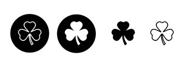 Yonca simgesi çizimi. Yonca işareti ve sembol. dört yapraklı yonca simgesi.