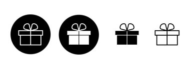 Hediye simgesi çizimi. Hediye işareti ve sembol. doğum günü hediyesi