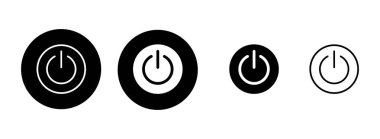 Güç simgesi çizimi. Güç Anahtarı işareti ve sembolü. Elektrik gücü.