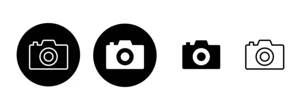 Fényképezőgép Ikon Készlet Illusztráció Fényképezőgép Jel Szimbólum Fotográfia Ikon — Stock Vector