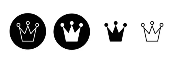 Krone Ikone Setzte Illustration Kronenzeichen Und Symbol — Stockvektor