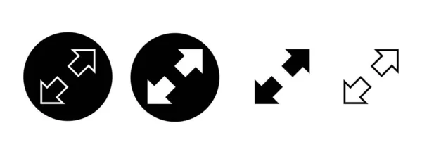 Иллюстрация Набора Полноэкранных Иконок Расшириться Полного Экрана Знак Символ Символ — стоковый вектор