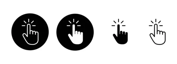 Ilustração Conjunto Ícones Cursor Mão Sinal Cursor Símbolo Mão Clik —  Vetores de Stock