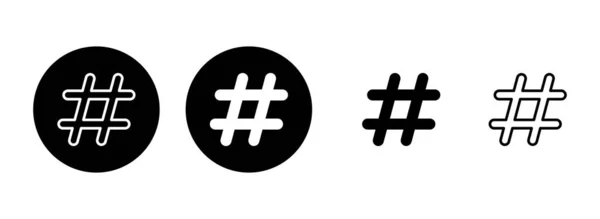 Ilustração Conjunto Ícones Hashtag Hashtag Sinal Símbolo — Vetor de Stock