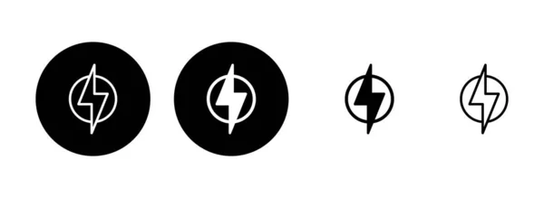 Lightning Icon Set Illustration Electric Sign Symbol Power Icon Energy — Stock Vector