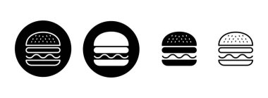 Burger simgesi çizimi. Hamburger ve sembol. hamburger