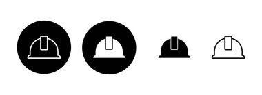 Kask simgesi çizimi. Motosiklet kaskı tabelası ve sembolü. İnşaat miğferi simgesi. Güvenlik kaskı