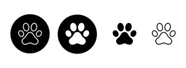 Paw simgesi çizimi. Pençe izi ve sembol. köpek ya da kedi pençesi