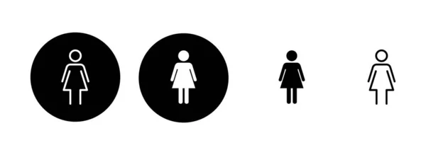 Icono Femenino Conjunto Ilustración Mujer Signo Símbolo — Vector de stock
