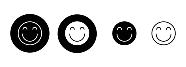 笑顔のアイコンセットイラスト 笑顔の感情アイコン フィードバックのサインと記号 — ストックベクタ
