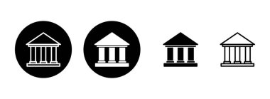 Banka simgesi çizimi. Banka işareti ve sembol, müze, üniversite