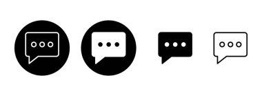 Sohbet simgesi çizimi. Konuşma balonu işareti ve sembol. Yorum simgesi. ileti