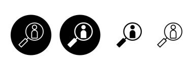 Simge çizimi işe alınıyor. Arama işi boşluk işareti ve sembol. İnsan kaynakları konsepti. İşe alım.