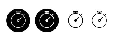 Kronometre simgesi çizimi. Zamanlayıcı işareti ve sembol. Geri sayım simgesi. Zaman Dönemi