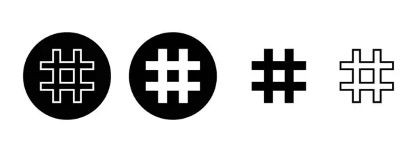Hashtag Icon Set Illustration Hashtag Sign Symbol — Stock Vector