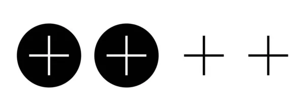 Icon Set Illustration Add Sign Symbol — Stock Vector