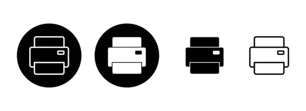 Print Icon Set Illustration Printer Sign Symbol — Stock Vector