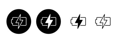 Batarya simgesi çizimi. Pil şarj işareti ve sembol. pil şarj seviyesi