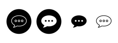Sohbet simgesi çizimi. Konuşma balonu işareti ve sembol. Yorum simgesi. ileti