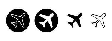 Uçak simgesi çizimi. Uçak işareti ve sembol. Uçuş taşıma sembolü. Seyahat işareti. uçak.