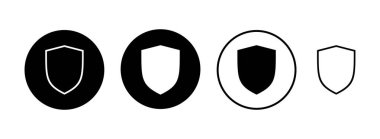 Kalkan simgesi çizimi. Koruma ikonu. Güvenlik işareti ve sembol