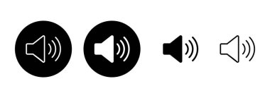 Sözcü simgesi çizimi. Ses düzeyi ve sembol. Hoparlör ikonu. ses sembolü